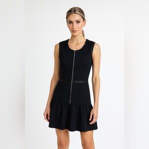 The Kooples Zip Front Jacquard Knit Sleeveless Mini Dress